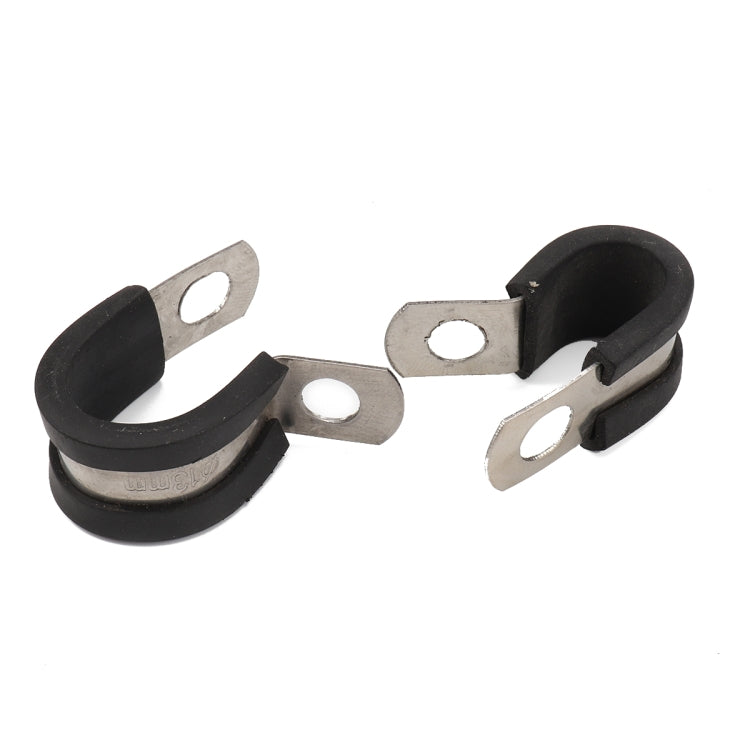 10 PCS Car Rubber Cushion Pipe Clamps Stainless Steel Clamps, Size: 1 inch (25mm) - Booster Cable & Clip by buy2fix | Online Shopping UK | buy2fix