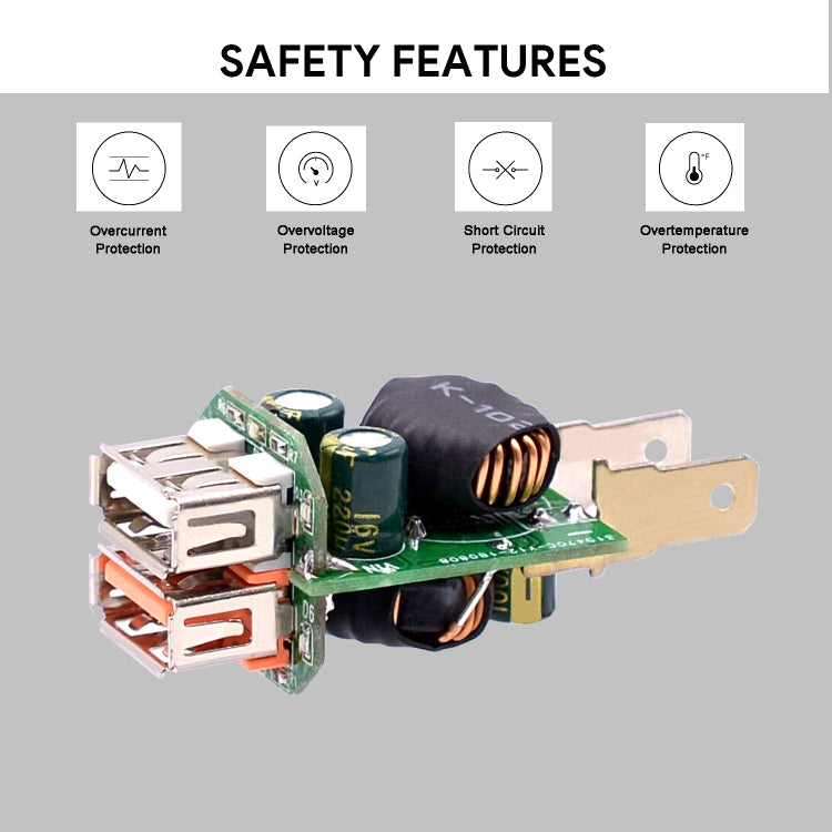 Universal Car QC3.0 Dual Port USB Charger Power Outlet Adapter 5V 2.4A IP66 with 60cm Cable(Green Light) - DIY Modified Charger by buy2fix | Online Shopping UK | buy2fix