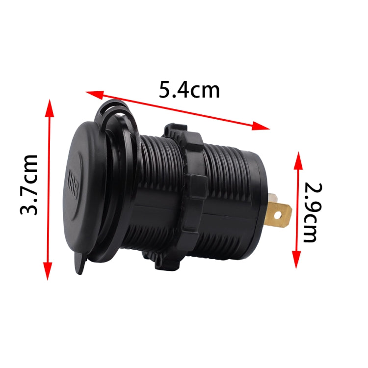 Universal Car Dual USB Charger Power Outlet Adapter 4.2A 5V IP66 with Aperture + 60cm Cable(Orange Light) - DIY Modified Charger by buy2fix | Online Shopping UK | buy2fix