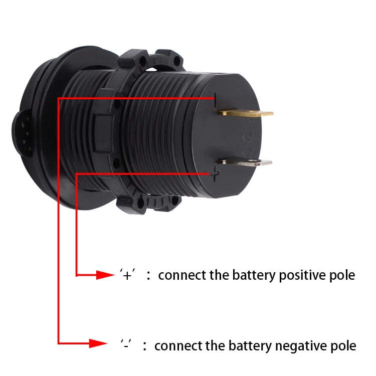 Universal Car Dual USB Charger Power Outlet Adapter 4.2A 5V IP66 with Aperture + 60cm Cable(Red Light) - DIY Modified Charger by buy2fix | Online Shopping UK | buy2fix