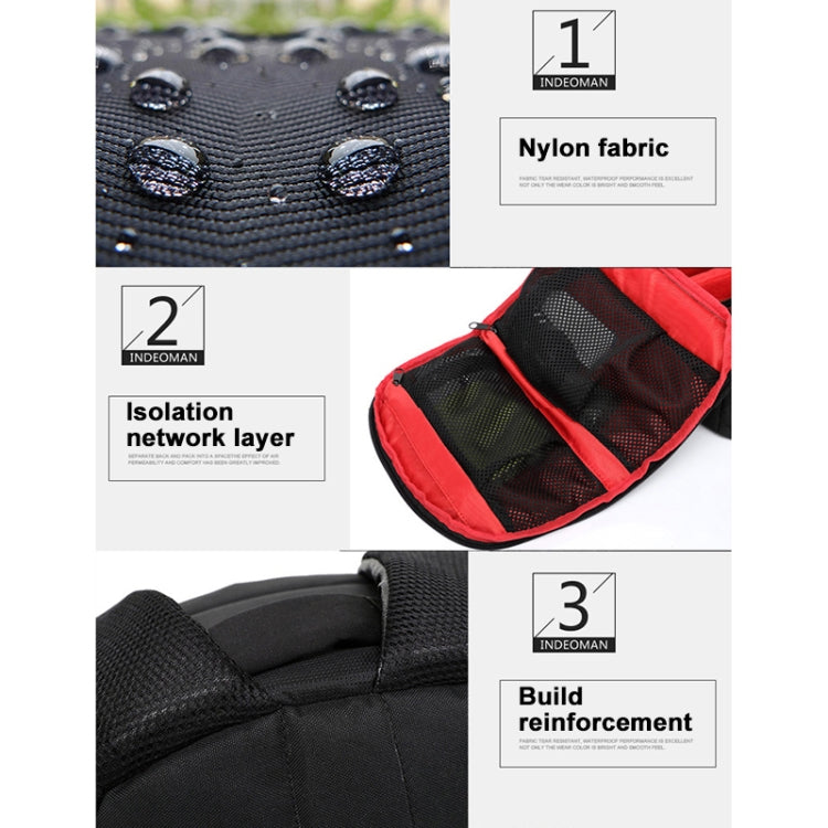 INDEPMAN DL-B012 Portable Outdoor Sports Backpack Camera Bag for GoPro, SJCAM, Nikon, Canon, Xiaomi Xiaoyi YI, Size: 27.5 * 12.5 * 34 cm(Red) - Backpack by INDEPMAN | Online Shopping UK | buy2fix
