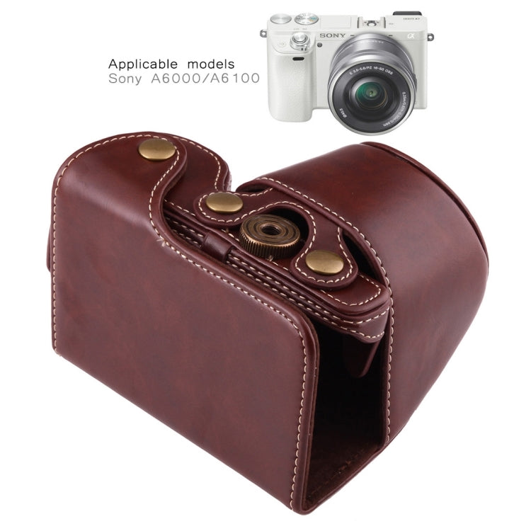 Full Body Camera PU Leather Case Bag with Strap for Sony A6000 / A6300 / Nex 6(Coffee) by buy2fix
