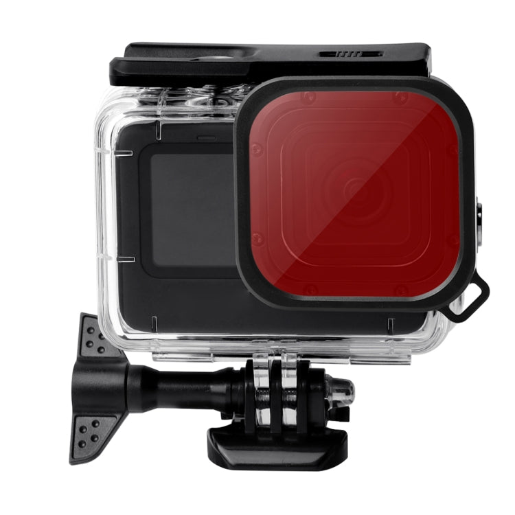 Waterproof Case + Touch Back Cover + Purple Red Pink Lens Filter for GoPro HERO10 Black / HERO9 Black - Waterproof Cases by buy2fix | Online Shopping UK | buy2fix
