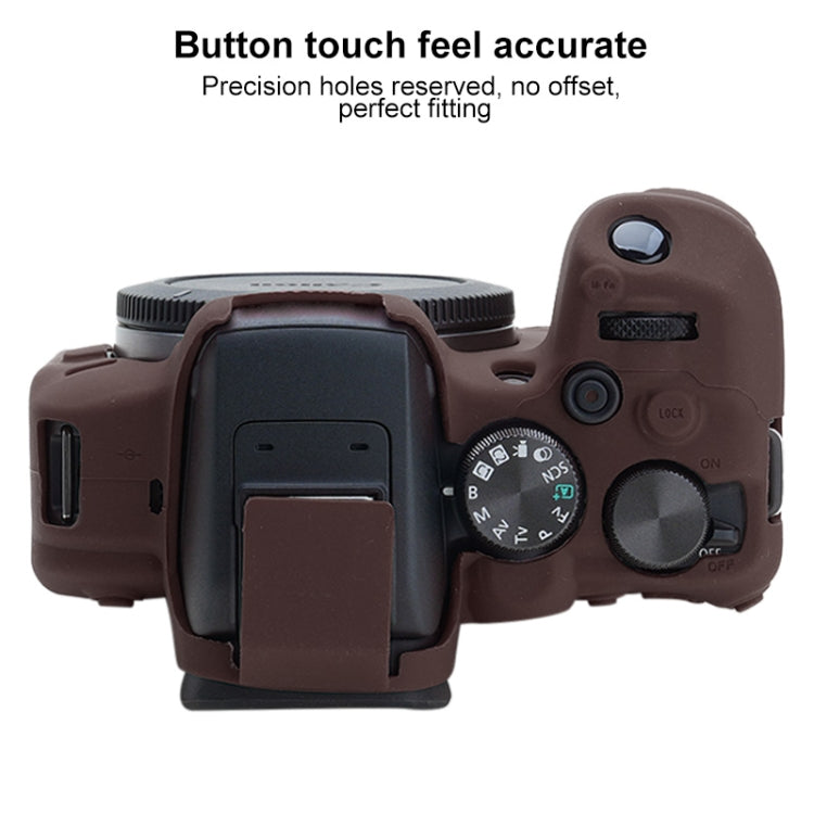 For Canon EOS R10 Soft Silicone Protective Case (Coffee) - Protective Case by buy2fix | Online Shopping UK | buy2fix
