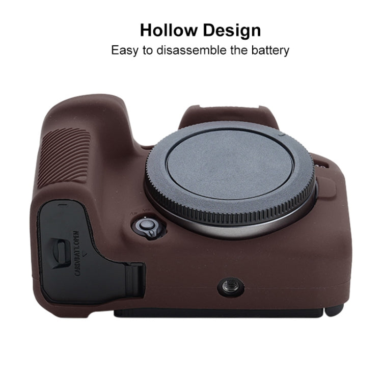 For Canon EOS R10 Soft Silicone Protective Case (Coffee) - Protective Case by buy2fix | Online Shopping UK | buy2fix