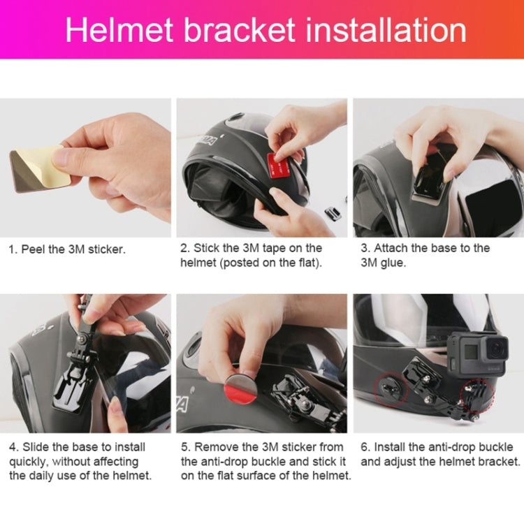 Cycling Helmet Adhesive Multi-Joint Arm Fixed Mount Set with J-Hook Buckle Mount & Adapter & Screw for GoPro, Insta360, DJI and Other Action Cameras by buy2fix