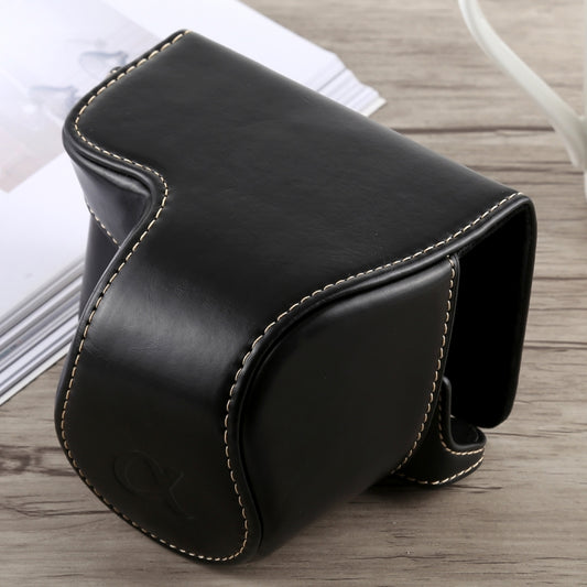 Full Body Camera PU Leather Case Bag with Strap for Sony A6300(Black) by buy2fix