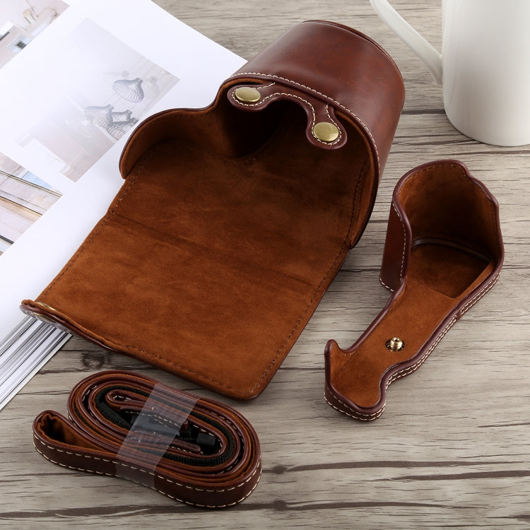 Full Body Camera PU Leather Case Bag with Strap for Sony A6300(Coffee) by buy2fix