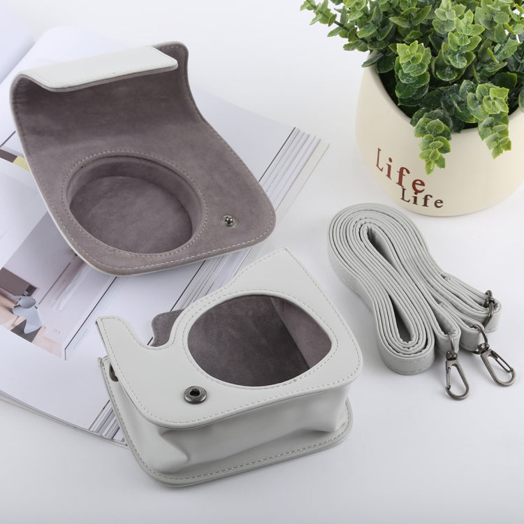 Retro Style Full Body Camera PU Leather Case Bag with Strap for FUJIFILM instax mini 9 / mini 8+ / mini 8(White) by buy2fix