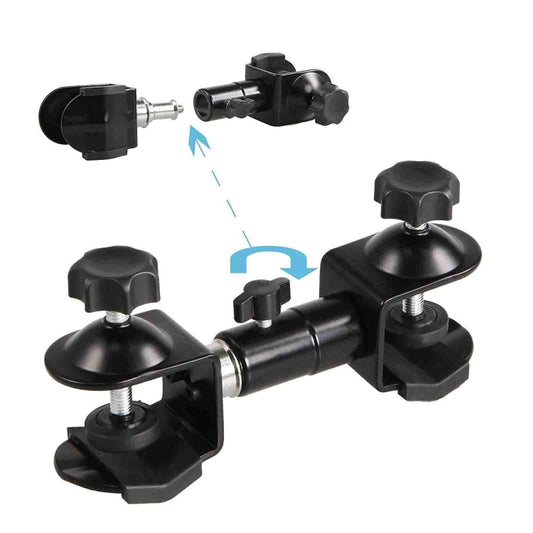 C-Type 2 in 1 Camera Umbrella Holder Clip Clamp Bracket Support for Tripod Light Stand Outdoor Photography by buy2fix