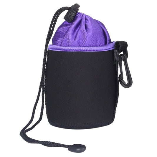 SLR Camera Lens Bag Micro Single Lens Bag Lens Inner Bile Bag Waterproof Protective Case Plus Velvet Thickening, Diameter: 8.5cm, height: 10cm(Purple) by buy2fix