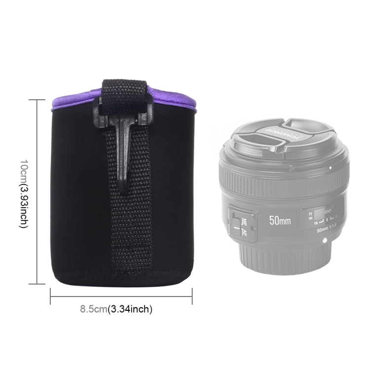 SLR Camera Lens Bag Micro Single Lens Bag Lens Inner Bile Bag Waterproof Protective Case Plus Velvet Thickening, Diameter: 8.5cm, height: 10cm(Purple) - Lens Bag by buy2fix | Online Shopping UK | buy2fix