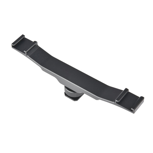 YELANGU YLG0702A Dual Cold Hot Shoe Mount Adapter Aluminum Alloy Extension Bracket (Black) - Stand Bracket by YELANGU | Online Shopping UK | buy2fix