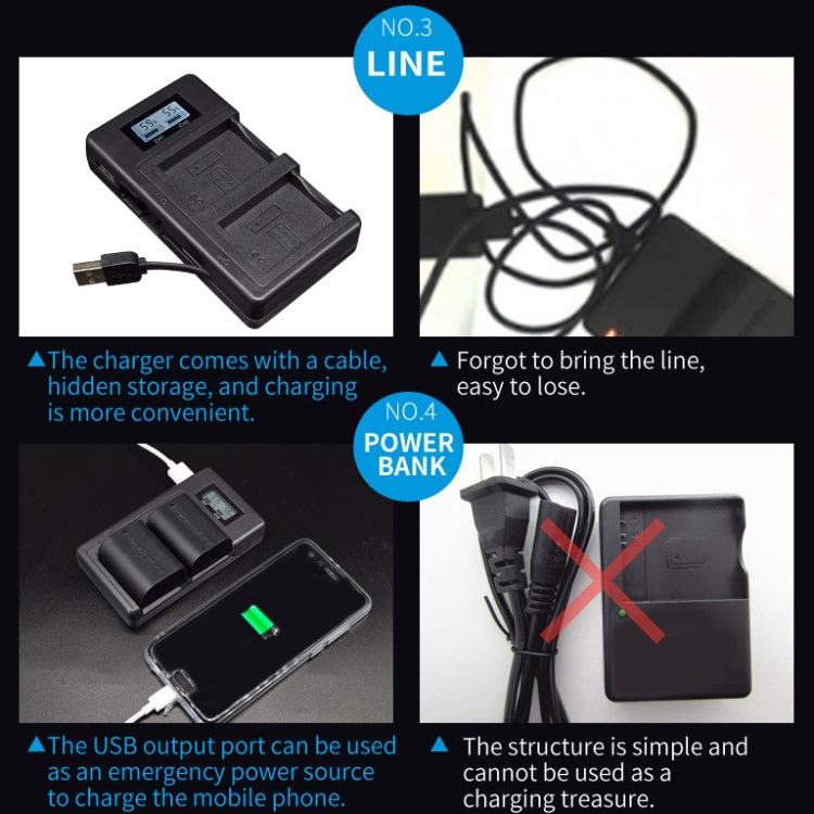 LP-E6 Digital Camera SLR Battery Digital LCD Charger for Canon Series - Battery USB Charger by buy2fix | Online Shopping UK | buy2fix
