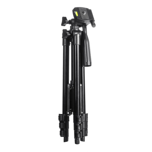 3120 Live Broadcast Tripod 4-Section Folding Legs Aluminum Alloy Tripod Mount with U-Shape Three-Dimensional Tripod Head for DSLR & Digital Camera, Adjustable Height: 34-103cm(Black) by buy2fix