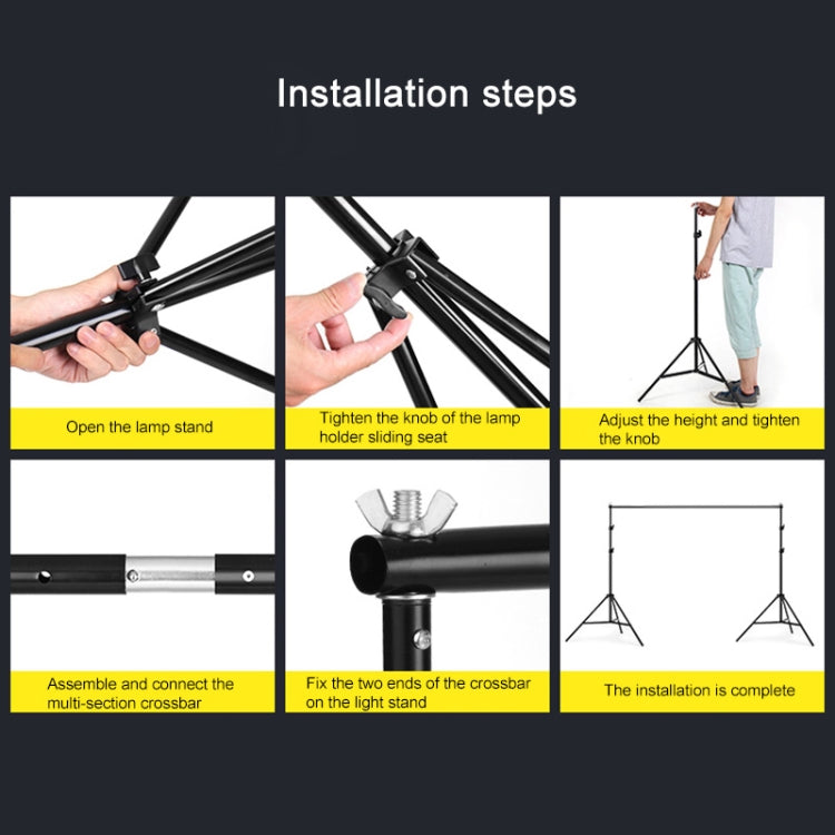 200x200cm Photo Studio Background Support Stand Backdrop Crossbar Bracket Kit - Support Stands by buy2fix | Online Shopping UK | buy2fix