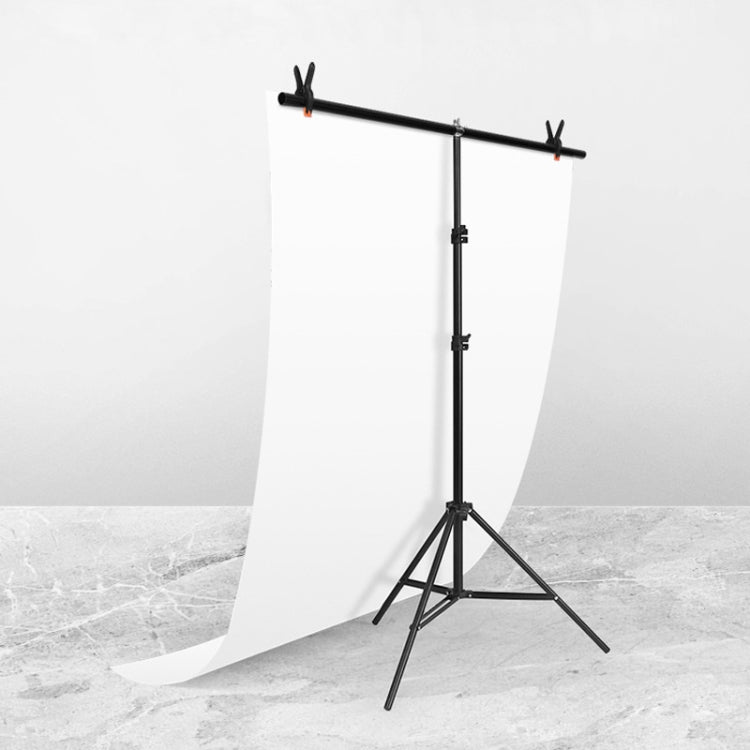 100x200cm T-Shape Photo Studio Background Support Stand Backdrop Crossbar Bracket Kit with Clips, No Backdrop - Support Stands by buy2fix | Online Shopping UK | buy2fix