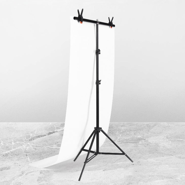 70x200cm T-Shape Photo Studio Background Support Stand Backdrop Crossbar Bracket Kit with Clips, No Backdrop - Support Stands by buy2fix | Online Shopping UK | buy2fix