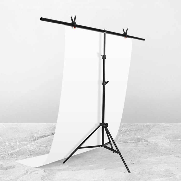 150x200cm T-Shape Photo Studio Background Support Stand Backdrop Crossbar Bracket Kit with Clips, No Backdrop - Support Stands by buy2fix | Online Shopping UK | buy2fix