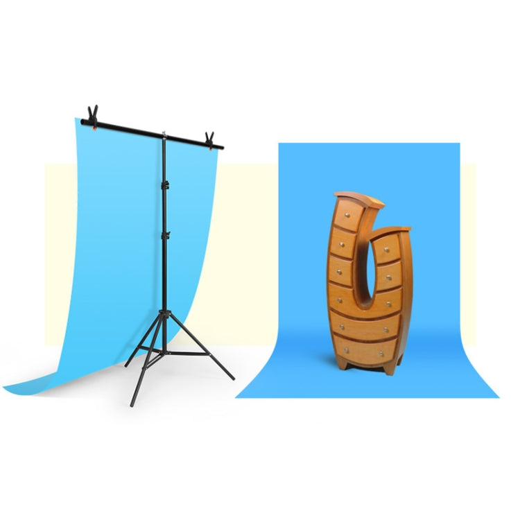 150x200cm T-Shape Photo Studio Background Support Stand Backdrop Crossbar Bracket Kit with Clips, No Backdrop - Support Stands by buy2fix | Online Shopping UK | buy2fix