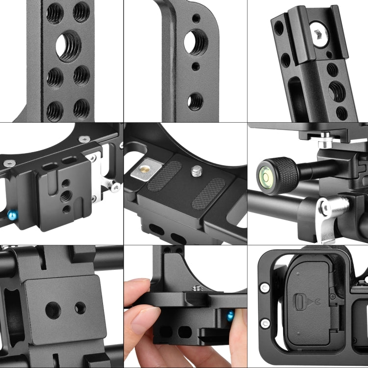 YELANGU C15 YLG0711A Video Camera Cage Stabilizer with Handle & Rail Rod for Nikon Z6 / Z7(Black) - Camera Cage by YELANGU | Online Shopping UK | buy2fix