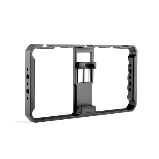 YELANGU PC06 YLG0909A Vlogging Live Broadcast Smartphone Metal Cage Video Rig Filmmaking Recording Handle Stabilizer Bracket for iPhone, Galaxy, Huawei, Xiaomi, HTC, LG, Google, and Other Smartphones(Black) - Stand by YELANGU | Online Shopping UK | buy2fix