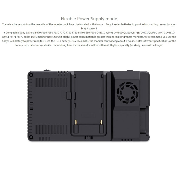 FEELWORLD LUT6 1920x1080 2600 nits 6 inch IPS Screen HDMI 4K Touch Control Camera Field Monitor by FEELWORLD