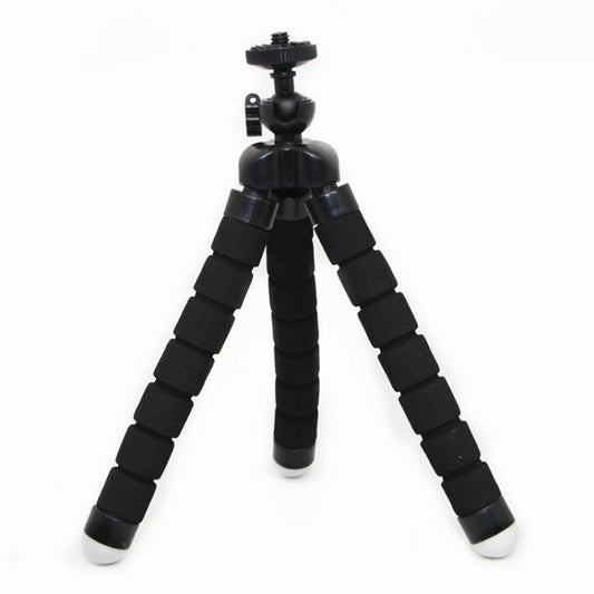 Mini Octopus Flexible Foam Tripod Holder with Phone Clamp & Remote Control(Black) - Stand by buy2fix | Online Shopping UK | buy2fix