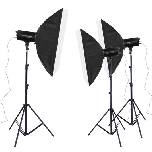 TRIOPO Oubao TTR300W 60x90cm Studio Softbox + 2.8m Tripod Mount + 3 x Light Bulb Photography Lighting Three Piece Set - Shoe Mount Flashes by TRIOPO | Online Shopping UK | buy2fix