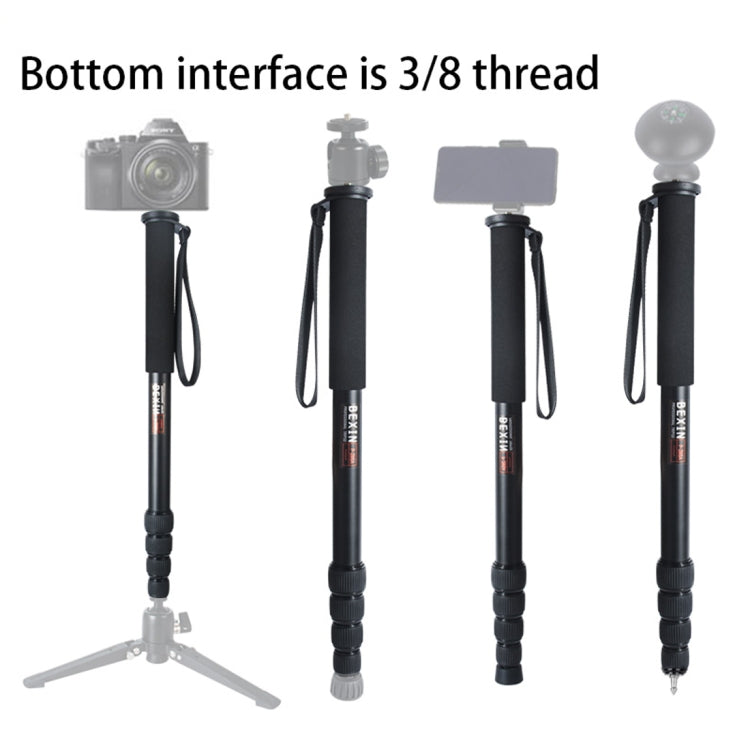 BEXIN P285-A Portable Travel Outdoor DSLR Camera Aluminum Alloy Monopod Holder (Black) by BEXIN