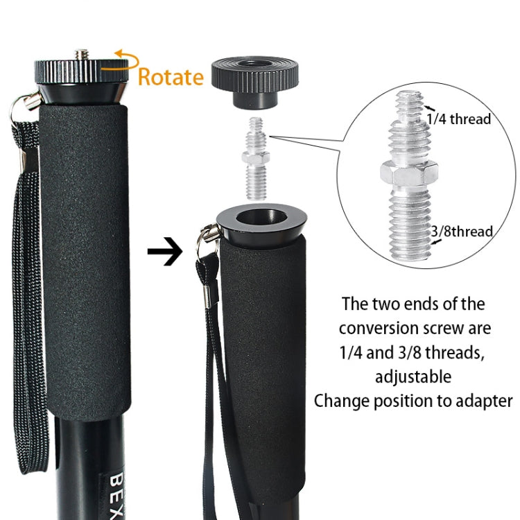 BEXIN P308B Portable Travel Outdoor DSLR Camera Aluminum Alloy Monopod Holder (Black) - Monopods by BEXIN | Online Shopping UK | buy2fix