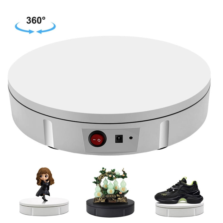 30cm Electric Rotating Turntable Display Stand Video Shooting Props Turntable for Photography, Load: 100kg, US Plug(White) - by buy2fix | Online Shopping UK | buy2fix