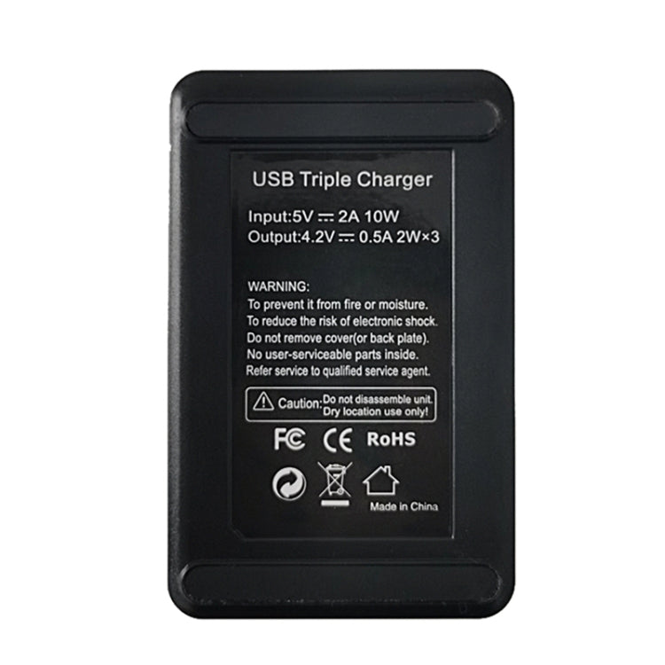 For Sony NP-BX1 LCD Display USB Triple Charger with USB Cable (Black) by buy2fix