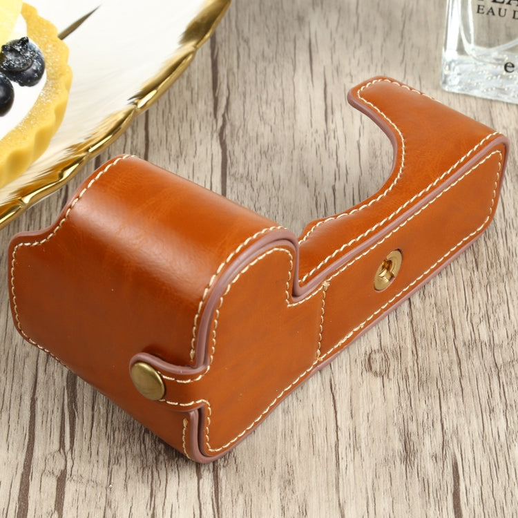 1/4 inch Thread PU Leather Camera Half Case Base for FUJIFILM X-S10 (Brown) - Half Case by buy2fix | Online Shopping UK | buy2fix