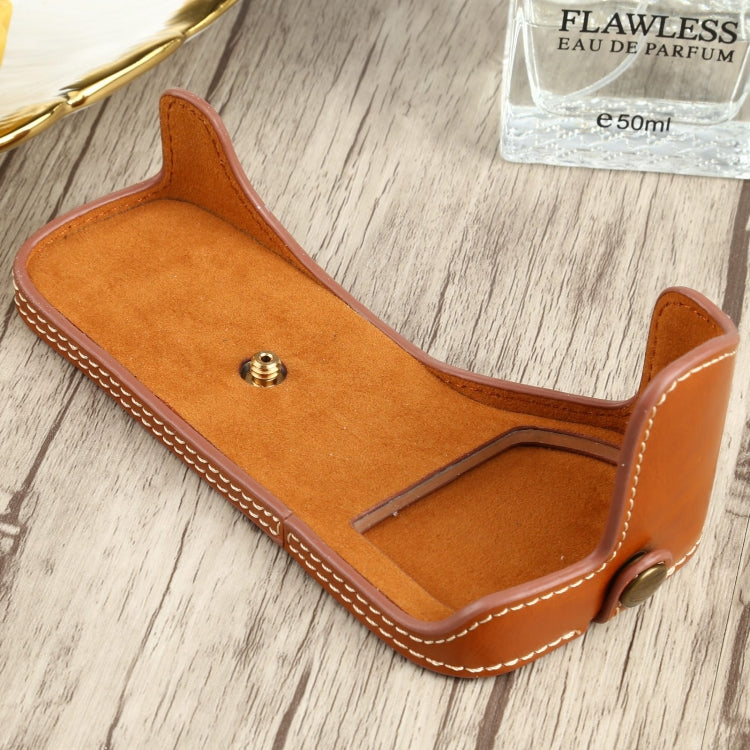 1/4 inch Thread PU Leather Camera Half Case Base for Canon EOS 77D / 800D(Brown) - Half Case by buy2fix | Online Shopping UK | buy2fix