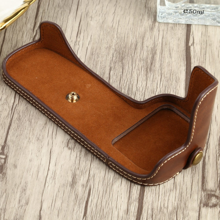 1/4 inch Thread PU Leather Camera Half Case Base for Canon EOS 90D (Coffee) - Half Case by buy2fix | Online Shopping UK | buy2fix