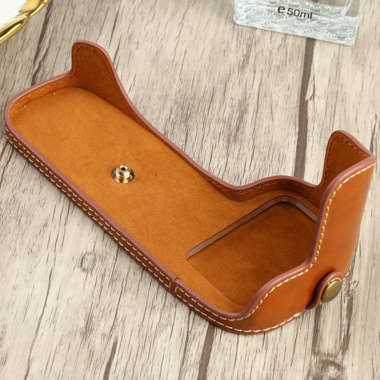 1/4 inch Thread PU Leather Camera Half Case Base for Canon EOS 90D (Brown) - Half Case by buy2fix | Online Shopping UK | buy2fix