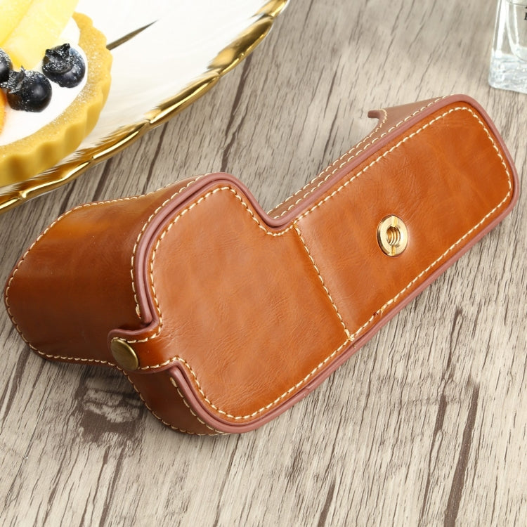 1/4 inch Thread PU Leather Camera Half Case Base for Canon EOS 90D (Brown) - Half Case by buy2fix | Online Shopping UK | buy2fix