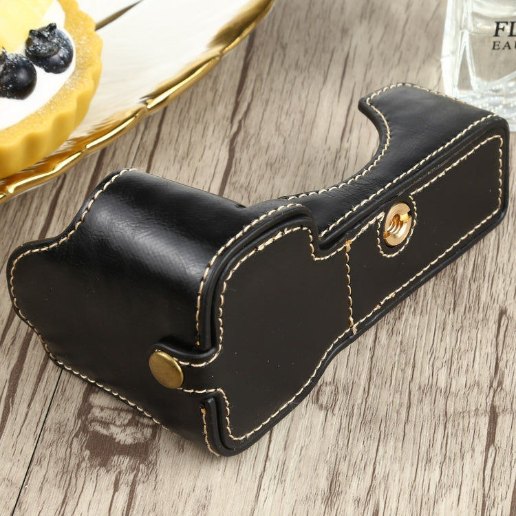 1/4 inch Thread PU Leather Camera Half Case Base for Sony ILCE-7C/A7C (Black) - Half Case by buy2fix | Online Shopping UK | buy2fix