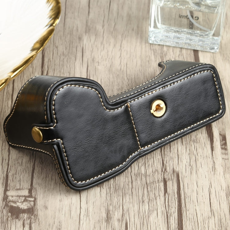 1/4 inch Thread PU Leather Camera Half Case Base for Sony ILCE-7RM4 / A7RM4 / A7R IV (Black) - Half Case by buy2fix | Online Shopping UK | buy2fix