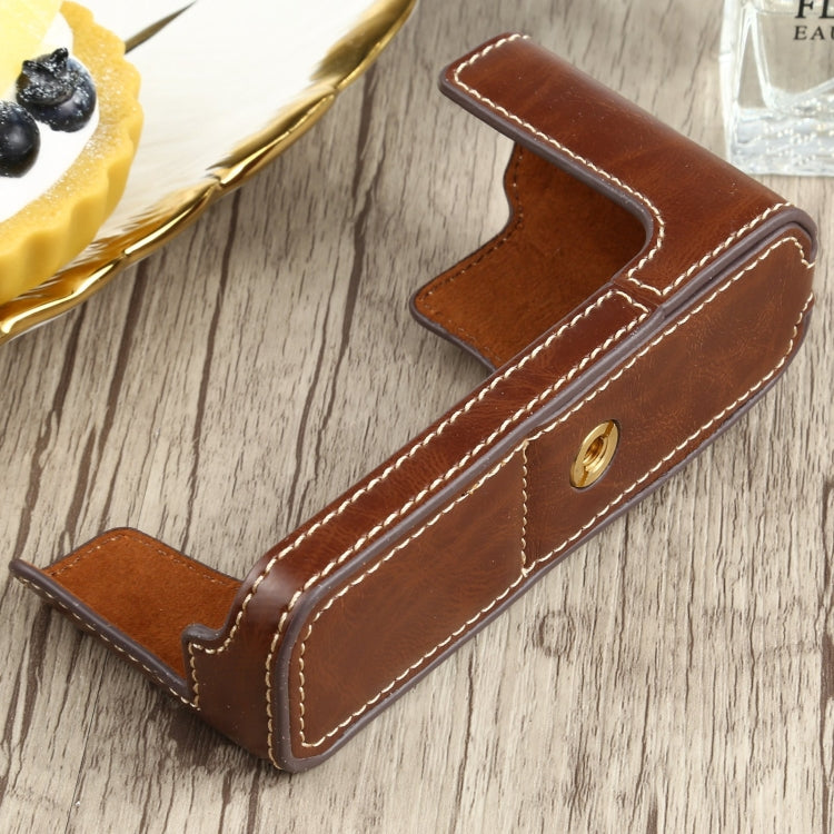 1/4 inch Thread PU Leather Camera Half Case Base for FUJIFILM XE4 (Coffee) - Half Case by buy2fix | Online Shopping UK | buy2fix
