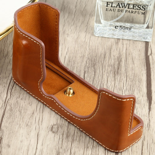 1/4 inch Thread PU Leather Camera Half Case Base for FUJIFILM XE4 (Brown) - Half Case by buy2fix | Online Shopping UK | buy2fix