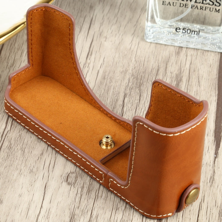 1/4 inch Thread PU Leather Camera Half Case Base for FUJIFILM XE4 (Brown) - Half Case by buy2fix | Online Shopping UK | buy2fix