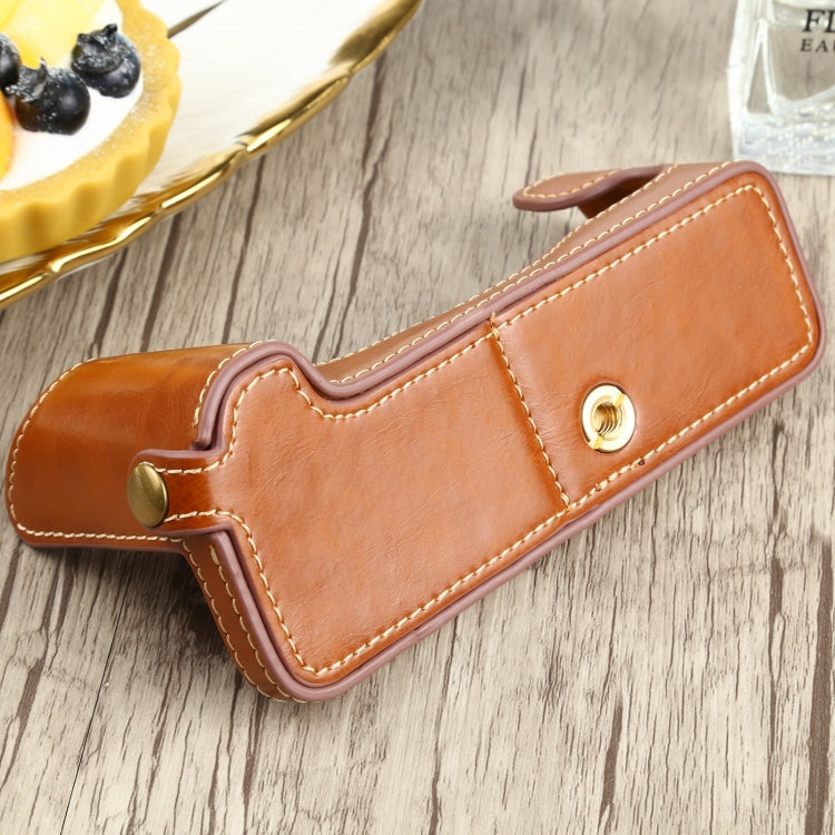 1/4 inch Thread PU Leather Camera Half Case Base for FUJIFILM X-T4 (Brown) - Half Case by buy2fix | Online Shopping UK | buy2fix