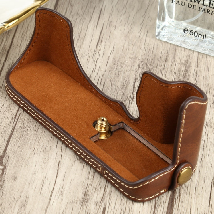 1/4 inch Thread PU Leather Camera Half Case Base for FUJIFILM XT200 (Coffee) - Half Case by buy2fix | Online Shopping UK | buy2fix