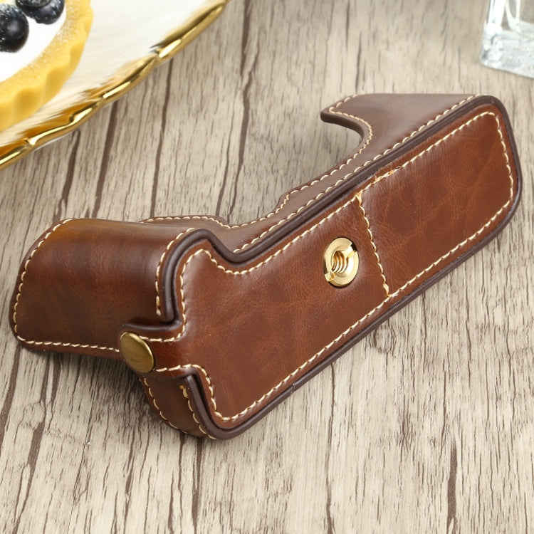 1/4 inch Thread PU Leather Camera Half Case Base for FUJIFILM XT200 (Coffee) - Half Case by buy2fix | Online Shopping UK | buy2fix