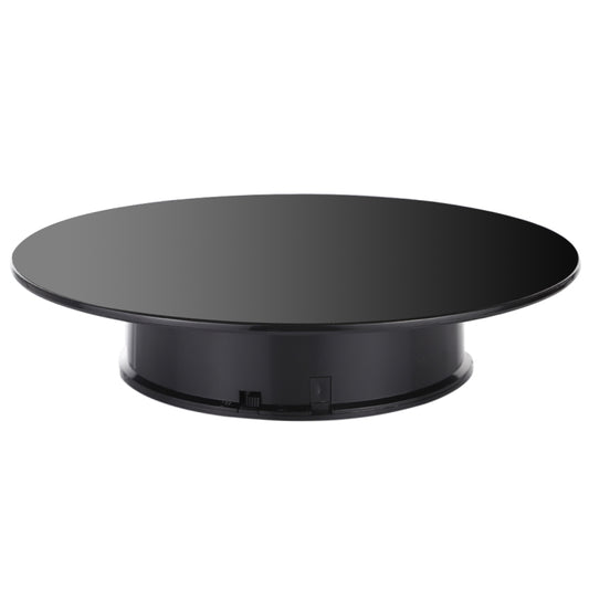 25cm 360 Degree Electric Rotating Mirror Surface Turntable Display Stand Video Shooting Props Turntable for Photography, Load 3kg, Powered by Battery(Black) by buy2fix