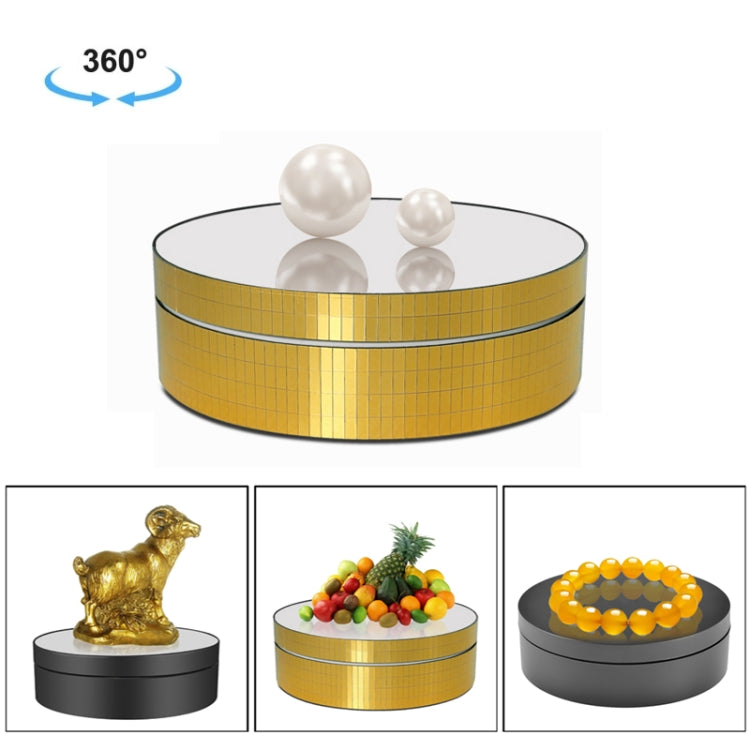 12cm 360 Degree Rotating Turntable Mirror Electric Display Stand Video Shooting Props Turntable, Load: 3kg (Gold) - by buy2fix | Online Shopping UK | buy2fix