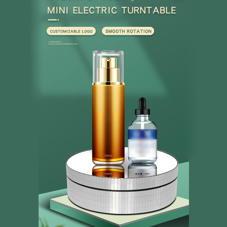 12cm 360 Degree Rotating Turntable Mirror Electric Display Stand Video Shooting Props Turntable, Load: 3kg (Gold) - by buy2fix | Online Shopping UK | buy2fix