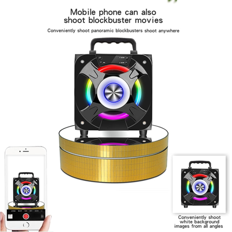 12cm 360 Degree Rotating Turntable Mirror Electric Display Stand Video Shooting Props Turntable, Load: 3kg (Gold) - by buy2fix | Online Shopping UK | buy2fix